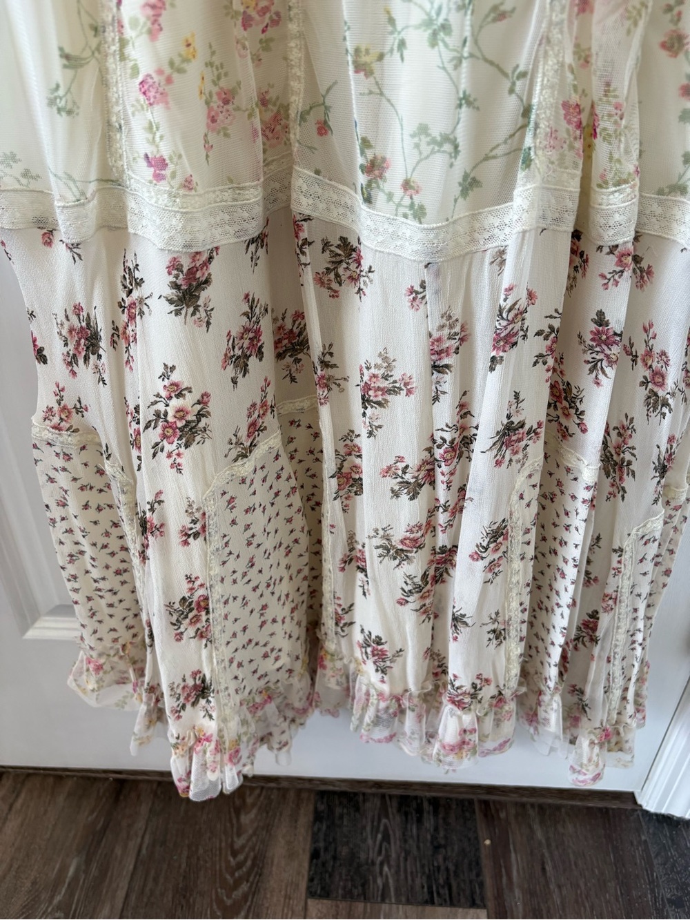 Denim & Supply Ralph Lauren Cream Floral Tiered Maxi Dress - Picture 10 of 11